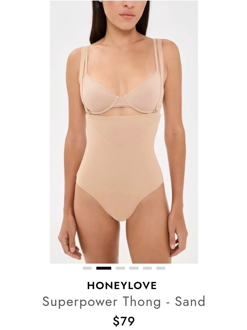 Honeylove Superpower Thong Body shapewear - Sand Size M